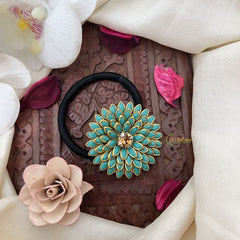 Vriksham Floral Pendant Rubber Band-Aqua Green-H1025