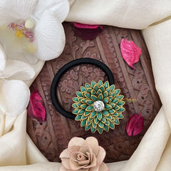 Vriksham Floral Pendant Rubber Band-Light Green-H1027