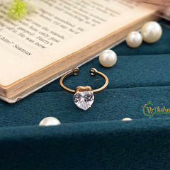 Vriksham Dainty Heart Solitaire Minimalist Anti Tarnish Finger Ring- G21959