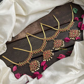 Vriksham Imitation Mango Designs Attgai Kemp Stone Necklace Return Gift-Pearl-RG202