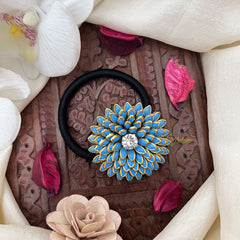 Vriksham Floral Pendant Rubber Band-Sky Blue-H1029