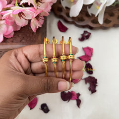 Vriksham Gold Look Alike Kada Style Red Green Meenkari Daily Wear Bangles -G18017