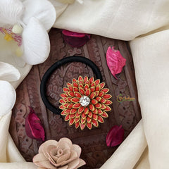 Vriksham Floral Pendant Rubber Band-Coral-H1031