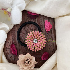 Vriksham Floral Pendant Rubber Band-Baby Pink-H1032