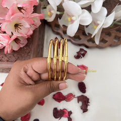 Vriksham Gold Look Alike Designer Kada Red Line Daily Wear Bangles-G18019