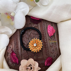 Vriksham Floral Pendant Rubber Band-Orange-H1033