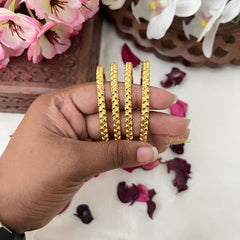 Vriksham Gold Look Alike Daily Wear Dot Design Set Four Bangles-G18034