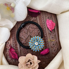 Vriksham Floral Pendant Rubber Band-Sky Blue-H1035