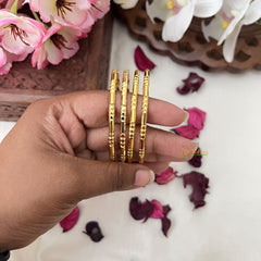 Vriksham Gold Look Alike Daily Wear Unique Set Four Bangles-G18027