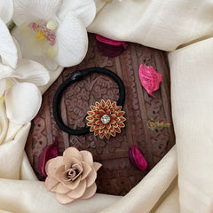 Vriksham Floral Pendant Rubber Band-Coral-H1036