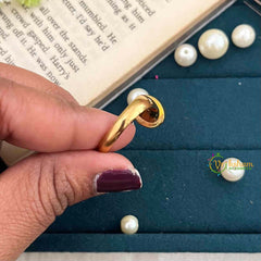 Vriksham Asymmetric Oval Blue & White Crystal Open-Band Ring Anti Tarnish Finger Ring- G21957