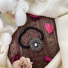 Vriksham Floral Pendant Rubber Band-Blue-H1039