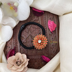 Vriksham Floral Pendant Rubber Band-Coral-H1040