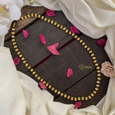 Vriksham Gold Look Alike Beaded Neckpiece with Black Rope-Long-G17047