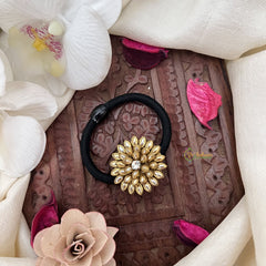 Vriksham Floral Pendant Rubber Band-Golden-H1041