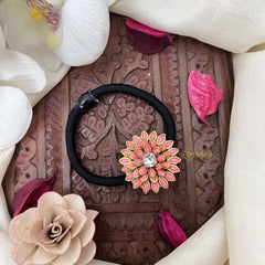 Vriksham Floral Pendant Rubber Band-Baby Pink-H1042