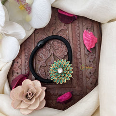 Vriksham Floral Pendant Rubber Band-Aqua Green-H1043