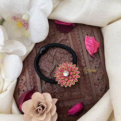 Vriksham Floral Pendant Rubber Band-Pink-H1045