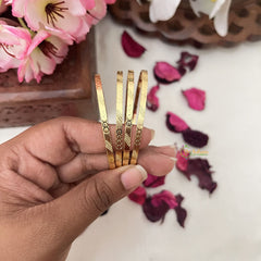 Gold Polish Plain Daily Wear Bangles-Circle-G13193