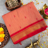Vriksham Orange & Red Border With Butta Design Kalyani Cotton Saree-VS4978