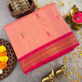 Vriksham Pastel Pink & Pink Border With Butta Design Kalyani Cotton Saree-VS4955