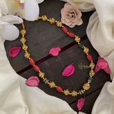 Vriksham Gold Look Alike Coral & Green Bead Neckpiece-G17037