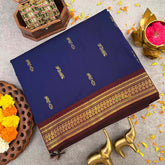 Vriksham Blue & Maroon Border With Butta Design Kalyani Cotton Saree-VS4951