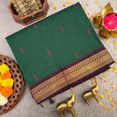Vriksham Green & Dark Pink Border With Butta Design Kalyani Cotton Saree-VS4973