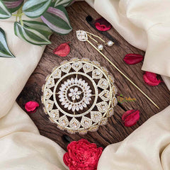 Vriksham Luxury Gold-Plated CZ Stone Studded Hair Bun Cage Accessory-BH1252