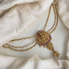 Dual Haathi Lakshmi Jada Bun Billai Maatil - Pearl Maatil - Jhumka - G11484