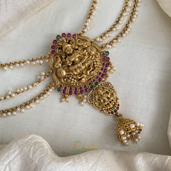 Dual Haathi Lakshmi Jada Bun Billai Maatil - Pearl Maatil - Jhumka - G11484