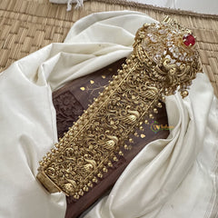 Vriksham Exquisite Gold Look Alike AD Stone Hipbelt-Red-G17654