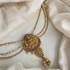 Dual Haathi Lakshmi Jada Bun Billai Maatil - Pearl Maatil - Jhumka - G11484