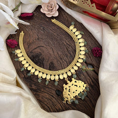 Premium Jadau Kundan Dual Peacock Pendant Neckpiece-J2484