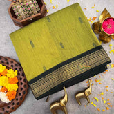 Vriksham Apple Green & Green Border With Butta Design Kalyani Cotton Saree-VS4964