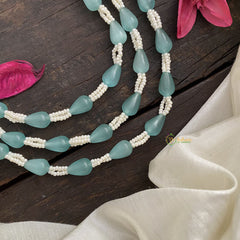 Vriksham Elegant 3 Layer Aqua Green Beaded Mala-G17053