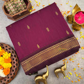 Vriksham Mulberry & Mulberry Border With Butta Design Kalyani Cotton Saree-VS4966