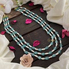 Vriksham Elegant 3 Layer Aqua Green Beaded Mala-G17053