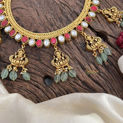 Premium Jadau Kundan 7 Lakshmi Pendant Neckpiece-J2483