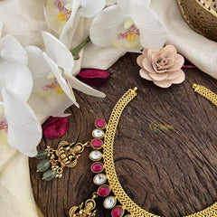 Premium Jadau Kundan 7 Lakshmi Pendant Neckpiece-J2483