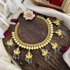 Premium Jadau Kundan 7 Lakshmi Pendant Neckpiece-J2483