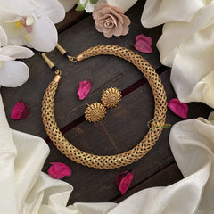 Vriksham Premium Gold Look Alike Hasli Choker with Black Rope-G17020