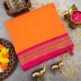 Vriksham Orange & Pink Border With Butta Design Kalyani Cotton Saree-VS4959