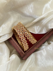 Gold Look Alike American Diamond Bangle Set-G11244