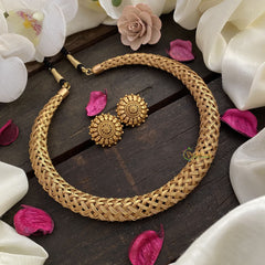 Vriksham Premium Gold Look Alike Hasli Choker with Black Rope-G17020