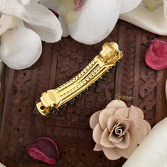 Vriksham Purple Kundan Hair Clip-Square-H981