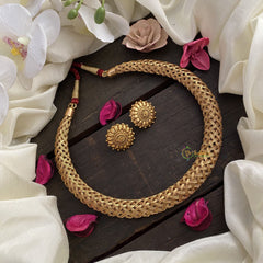 Vriksham Premium Gold Look Alike Hasli Choker with Red Rope-G17049