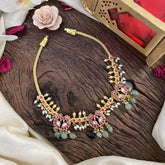 Premium Jadau Kundan Dual Peacock Short Neckpiece-J2480