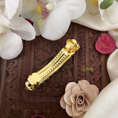 Vriksham Pink Kundan Hair Clip-Square-H982