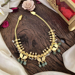 Premium Jadau Kundan Dual Peacock Short Neckpiece-J2480